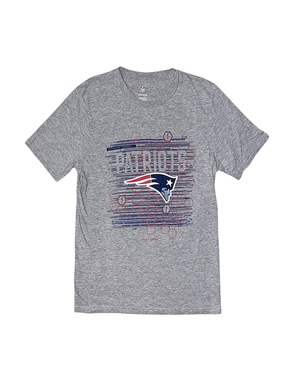 NFL Boy's Grey Patriots Short Sleeve Shirt Large 14/16